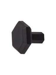Lydia Hexagonal Cabinet Knob - 1 1/4 inch Diameter in Flat Black.